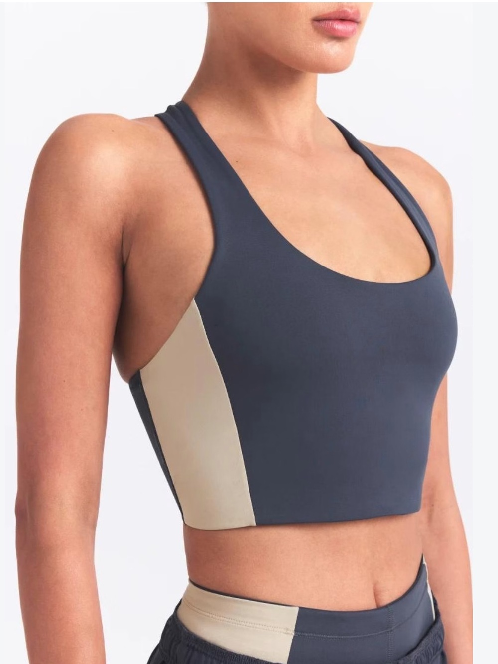 NWT Skims Nike Matte Shine Mix Racerback Bra T-back longline new deep royal